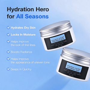 Crema Facial de Ácido Hialurónico de Peso Molecular Múltiple con Escualano y Lactobacillus Ferment Lysate, Hidratante de Larga Duración para Piel Seca - Product Image 4