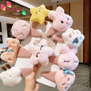 BELLEWORLD Cloud ขนตารูปดาวสำหรับเด็กผู้หญิง,โบว์ติดผมรูปสตรอเบอร์รี่ดอกไม้สีชมพูดีไซน์แบบกระต่าย - Product Image 1