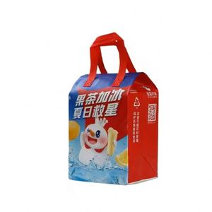 Eco-Friendly Custom Logo Black Nonwoven Insulated Lunch Take Away Bag <b>Recyclable</b> Takeout Food Delivery <b>Backpack</b> for Sandwich - Product Image 2