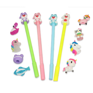 Decorazione per Matite in PVC Morbido a Forma di Animali Cartoon, Accessorio per Cancelleria Studenti - Product Image 1