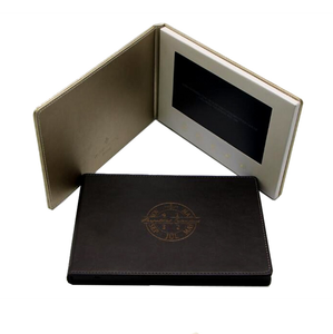 特殊设计皮革封面液晶视频手册7英寸皮革视频手册商务邀请 - Product Image 4