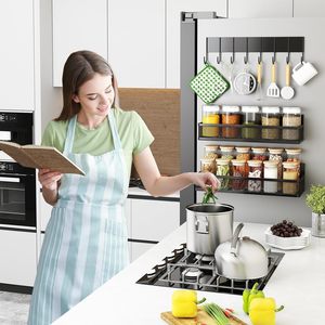 Thiết Kế Mới Từ Gia Vị Giá Cho Tủ Lạnh Moveable Móng Tay Miễn Phí Lưu Trữ Nhà Bếp Kệ Kim Loại Organizer Cho Gia Vị Nồi - Product Image 3