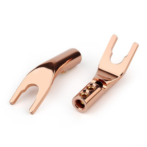U/Y Fork Spade <span class=keywords><strong>Banana</strong></span> <span class=keywords><strong>Plug</strong></span> Macho Conector de cable de soldadura Chapado en oro Cobre Altavoz <span class=keywords><strong>Terminal</strong></span> Adaptador de audio Hifi Y Tipo Jack DIY - Product Image 3