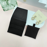 Pochette à bijoux noire ZXF, prix abordable, emballage en microfibre à fermeture pression pour boucles d'oreilles avec logo