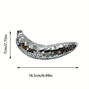 2026 Venta al por mayor Nuevo diseño de plátanos para regalos, decoraciones, adornos hechos a mano en oro, plata y oro rosa con efecto espejo - Product Image 5