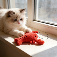 Jouet pour chien en peluche homard qui couine, en forme d'écrevisse, résistant à la mastication, interactif, en coton doux, pour la dentition des chiots et petits chiens