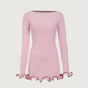 มินิเดรสสั้นมีระบายแขนยาวเข้ารูปของผู้หญิงเดรสปาร์ตี้2024หรูหรางานลำลองมินิเดรสสำหรับผู้หญิงมาใหม่ - Product Image 5