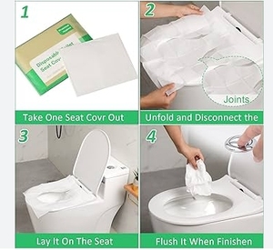 Grande remise Housse de siège de toilette jetable hygiénique pour salle de bain Pack de voyage Protection personnelle douce - Product Image 5