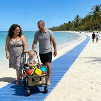 Alfombra de Acceso a la Playa de Malla Fina Cuadrada de Poliéster, Resistente a los Rayos UV y a la Intemperie, para Uso en Costas y Patios Traseros, con Acceso para Sillas de Ruedas