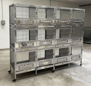 Gabbia per Piccioni in Acciaio Inossidabile Semplice con Tre Livelli e Design <span class=keywords><strong>a</strong></span> Cassetto per WC, Facile da Pulire e Traspirante per Uccelli e Gatti - Product Image 1