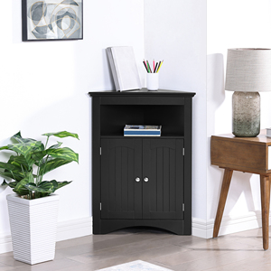 <b>Corner</b> Cabinet With Doors And Shelves For Kitchen Living Room Free Standing <b>Storage</b> <b>Unit</b> - Product Image 1