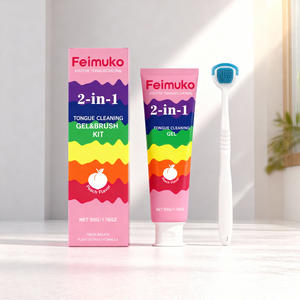 Nuovo arrivo 2-in-1 Gel per la pulizia della lingua con spazzola pulizia profonda ridurre l'allevamento batterico alito fresco per la salute orale cura - Product Image 1