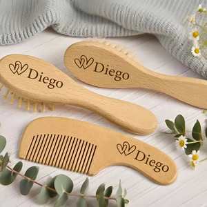 Personalized Baby <b>Brush</b> and Comb Set, Custom Name <b>Hair</b> <b>Brushes</b> for Newborns Girls Boys, <b>Toddler</b> Baby Grooming Kit, 3pcs - Product Image 3