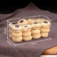 Boîte de rangement transparente rectangulaire pour biscuits, pâtisseries, macarons, flocons de neige, avec couvercle, en plastique, pour emballage de gâteaux et snacks