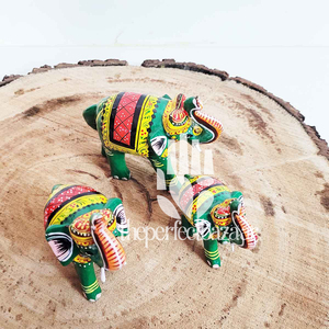 ชุดงานฝีมือไม้รูปช้างสไตล์อาร์ตเดโค จำนวน 3 ชิ้น - Product Image 6