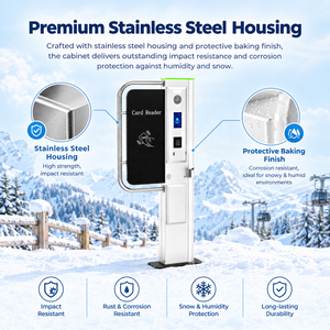 Torniquete de esquí de acero inoxidable con lector de tarjetas RFID, reconocimiento facial, resistente a la intemperie, puerta para nieve para control de acceso a estaciones de esquí - Product Image 4