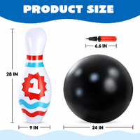 Ensemble de bowling gonflable géant pour enfants et adultes, quilles numérotées en PVC, balle, jouet d'apprentissage des compétences motrices pour les jeux en intérieur et en extérieur