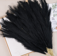 Populer 18 cabang bunga rumput pampas buatan rumput pampas hitam untuk dekorasi rumah