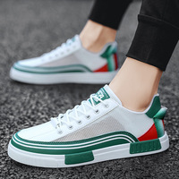 Chaussures de sport de style universitaire grande taille pour hommes, baskets à bout rond grande taille pour étudiants, chaussures décontractées en mesh respirant