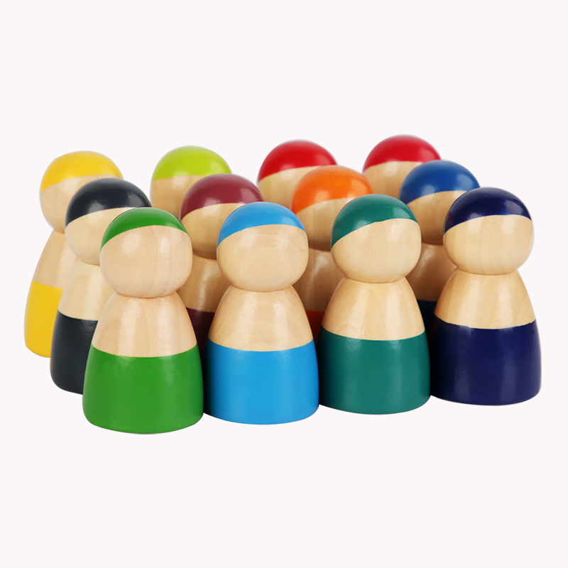 Радужные деревянные куклы-колышки, оптовая продажа, радужные цветные куклы, деревянные колышки-куклы для детей, игрушки