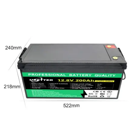 Batteries LiFePO4 pour le stockage de l'énergie, 12.8V 200ah, batteries de remplacement au plomb, technologie avancé, personnali