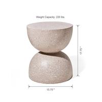 Table d'appoint semi-circulaire moderne en matériau MGO pour usage intérieur/extérieur
