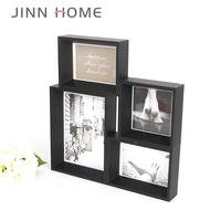 Cadre photo en bois noir fait à la main 3D Shadow Box Creative Home Decor Combo avec logo personnalisé