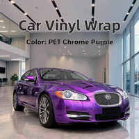 Vinilo Metálico Brillante Clásico para Envolver Autos, Vinilo Cromado Morado