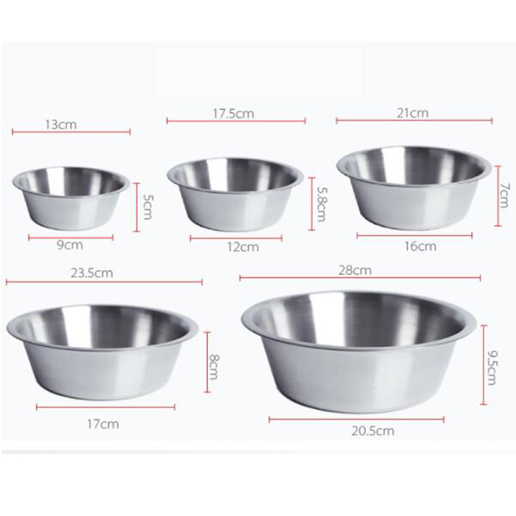 Wholesale Hot Sale Pet Food Water High Quality Sturdy Stainless Steel Metal Cat Dog Bowl