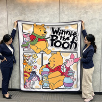Couverture personnalisée Winnie l'ourson, couverture en flanelle pelucheuse imprimée personnalisée Disney pour l'hiver