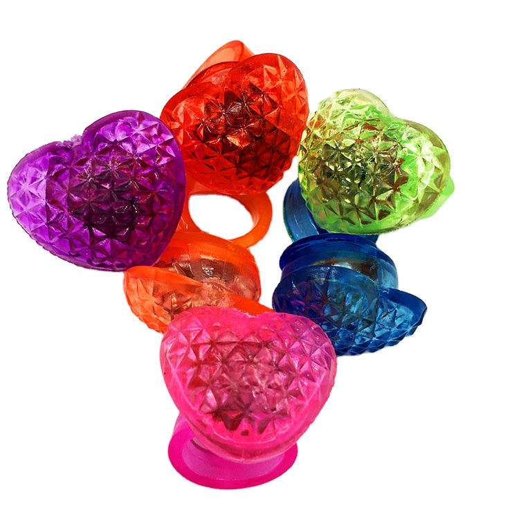 Светящееся светящееся сердце Джерри кольцо мигание ТПР сердце кольцо игрушки LED светящееся сердце палец мигание кольца игрушки