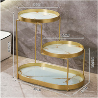 3 Tingkat Dekoratif Nampan Kosmetik Lotion Parfum Makeup Piring Penyimpanan Meja Organizer Vanity Tray