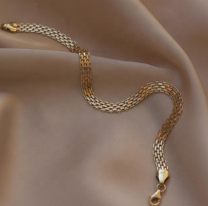 Cadeau pour femme Surface brillante Accessoires pour femme Bracelets à maillons en chaîne Bismarck Chaîne épaisse à chevrons - Product Image 3