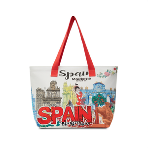 Sac de plage à imprimé numérique, motif beauté et architecture, 56x36x17cm, avec petit sac fourre-tout pour femme, thème Espagne - Product Image 2
