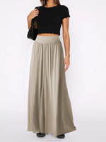 Nouveau pantalon long ample de danse pour femme, style européen et américain, pantalon décontracté drapé, pantalon taille haute à jambes larges pour l'été et les activités.