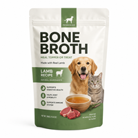 Sachet d'emballage personnalisé pour aliments pour chiens, pochette refermable à fermeture éclair pour bouillon de os et friandises pour animaux, saveur agneau, qualité alimentaire