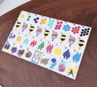 Jeu de Mahjong américain en acrylique de 160 tuiles, taille 36, tuiles de Mahjong personnalisées sur le thème du Pickleball coloré pour soirée de jeu