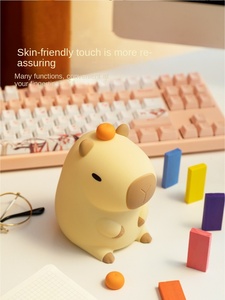 Led dễ thương mèo ánh sáng ban đêm đèn bàn mềm Silicone động vật phim hoạt hình đầu giường trang trí cho phòng ngủ của trẻ em pin hoạt động của trẻ em - Product Image 5