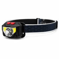 Lampe frontale compacte à capteur COB, projecteur LED rouge rechargeable, faisceau spot léger pour la pêche et la réparation