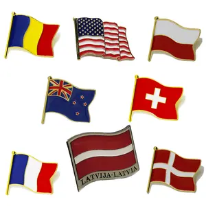 Länderflagge-Druck mexikanische Flagge Hut-Pins Deutschland individuelles Metall Freundschaft Nationale Länder-Reifenaufnäher gedruckte Flaggenmarke