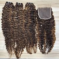 Lot de mèches de cheveux humains 16A Ondes d'eau birmanes, Ondes d'eau océaniques, Bouclées en spirale, Offre de mèches de cheveux vierges bruts vietnamiens