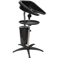 Bac à shampoing portable réglable avec réservoirs d'eau intégrés pour salon de beauté, barbier et coiffeur