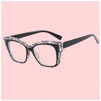 Lunettes de vue anti-lumière bleue tendance pour femmes, style punk européen, monture carrée œil-de-chat, verres plats, couleur contrastée unique