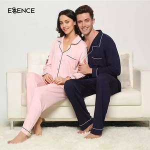 Ensembles <span class=keywords><strong>pyjama</strong></span> 2 pièces personnalisés pour couple <span class=keywords><strong>pyjama</strong></span> <span class=keywords><strong>en</strong></span> viscose de bambou <span class=keywords><strong>en</strong></span> vente de gros - Product Image 3