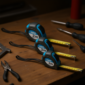 เทปวัดระยะเฟอร์วี 2 ม. 3 ม. 5 ม. ใบมีดเหล็กแบบเมตริกพร้อมตะขอและห่วงร้อยเข็มขัดสำหรับงานวัดที่ต้องการความแม่นยำ - Product Image 3