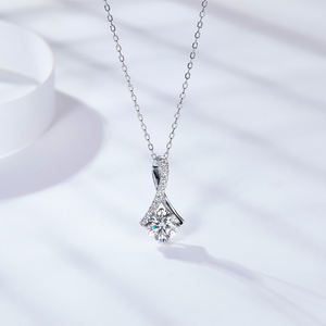 Nuevo Collar con Colgante de Moissanita Estilo Geométrico Angel Kiss 2024, Chapado en Plata, Joyería Moderna para Regalo de Aniversario - Product Image 3