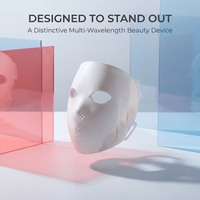 Masque LED en silicone flexible avec quatre programmes d'éclairage pour les routines quotidiennes de soins du visage