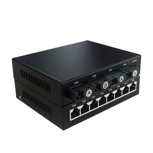 Convertidor de Medios de Fibra Óptica Gigabit Ethernet de Venta Caliente de Fábrica, Switch de 20KM 4SC + 8 RJ45, Convertidor de Medios de Red de Fibra - Product Image 2