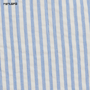 Men Plus Size Blue Stripe 100% Cotton Shirt Long Sleeve Button Up Relaxed Fit Casual Breathable Summer Shirt - Product Image 4
