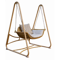 Fauteuil suspendu double à design moderne pour intérieur et extérieur, idéal pour la maison, le patio, le balcon, le salon, l'hôtel, le parc – Panier de relaxation en métal